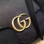 Gucci GG Marmont leather top handle mini bag black 442622