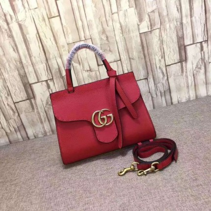 Gucci GG Marmont leather top handle mini bag red 442622