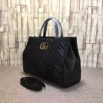 Gucci GG Marmont matelassé top handle bag black 443505