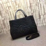 Gucci GG Marmont matelassé top handle bag black 443505