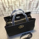 Gucci GG Marmont matelassé top handle bag black 443505