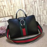 Gucci Dionysus leather top handle bag black 444167