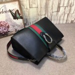 Gucci Dionysus leather top handle bag black 444167