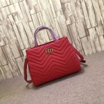 Gucci GG Marmont matelassé top handle bag red 448054