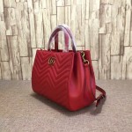 Gucci GG Marmont matelassé top handle bag red 448054