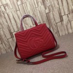 Gucci GG Marmont matelassé top handle bag red 448054