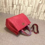 Gucci GG Marmont matelassé top handle bag red 448054