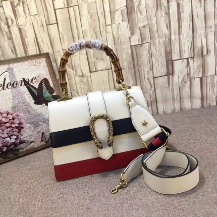 Gucci Dionysus leather top handle bag multicolor white 448075