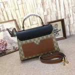 Gucci Padlock GG Supreme top handle bag black-brown 453188