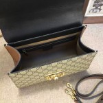 Gucci Padlock GG Supreme top handle bag black-brown 453188