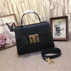 Gucci Padlock Signature top handle bag black  453188