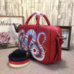 Gucci snake print leather top handle bag red 453564