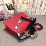 Gucci Lilith leather top handle bag red 453750