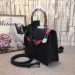 Gucci Lilith leather top handle bag mini black 453751