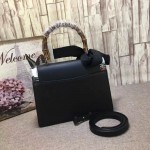 Gucci Lilith leather top handle bag mini black 453751