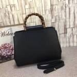 Gucci Nymphaea leather top handle bag black 453766