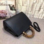 Gucci Nymphaea leather top handle bag black 453766