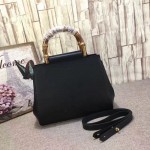 Gucci Nymphaea leather top handle bag black 453767