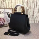 Gucci Nymphaea leather top handle bag black 453767