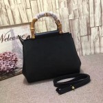 Gucci Nymphaea leather top handle bag black 453767