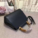 Gucci Nymphaea leather top handle bag black 453767