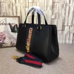 Gucci Sylvie leather top handle bag black 453790