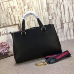 Gucci Sylvie leather top handle bag black 453790