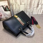 Gucci Sylvie leather top handle bag black 453790