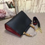 Gucci Nymphaea leather top handle bag black 459076