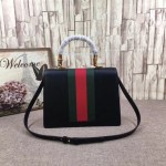 Gucci Leather medium top handle bag black 488691