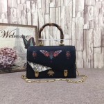 Gucci Ottilia leather small top handle black 488715