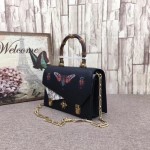 Gucci Ottilia leather small top handle black 488715