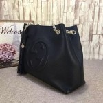 Gucci Soho leather shoulder bag black 308982