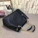 Gucci Soho leather shoulder bag black 308982