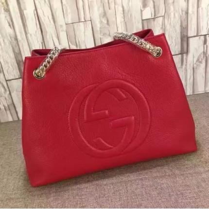 Gucci Soho leather shoulder bag red 308982