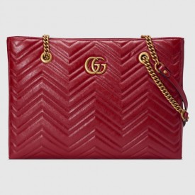 Gucci GG Marmont matelassé medium tote red 524578