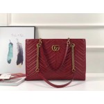 Gucci GG Marmont matelassé medium tote red 524578