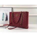 Gucci GG Marmont matelassé medium tote red 524578