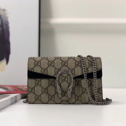 Gucci Dionysus GG Supreme super mini bag beige-black 476432