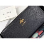 Gucci Animalier leather zip around wallet 523667