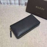 Gucci Soho leather zip around wallet in Black 308004