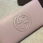 Gucci Soho leather zip around wallet in Pink 308004