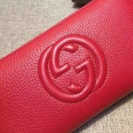 Gucci Soho leather zip around wallet in Red 308004