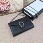 Gucci Dionysus leather mini chain bag black 401231