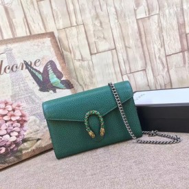 Gucci Dionysus leather mini chain bag green 401231