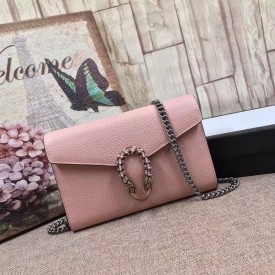 Gucci Dionysus leather mini chain bag pink 401231