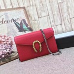 Gucci Dionysus leather mini chain bag red 401231