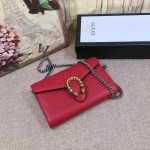 Gucci Dionysus leather mini chain bag red 401231