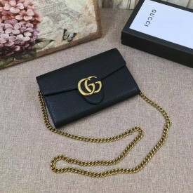 Gucci GG Marmont leather mini chain bag black 401232