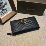 Gucci GG Marmont zip around wallet in Black 443123